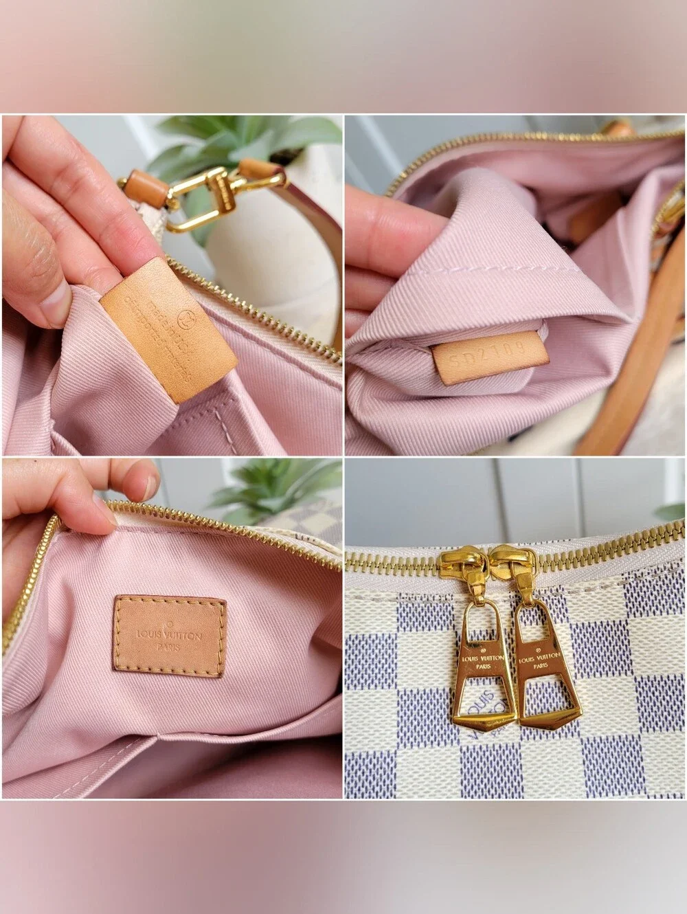 Louis Vuitton Damier Azur Satchel in Beige and Tan